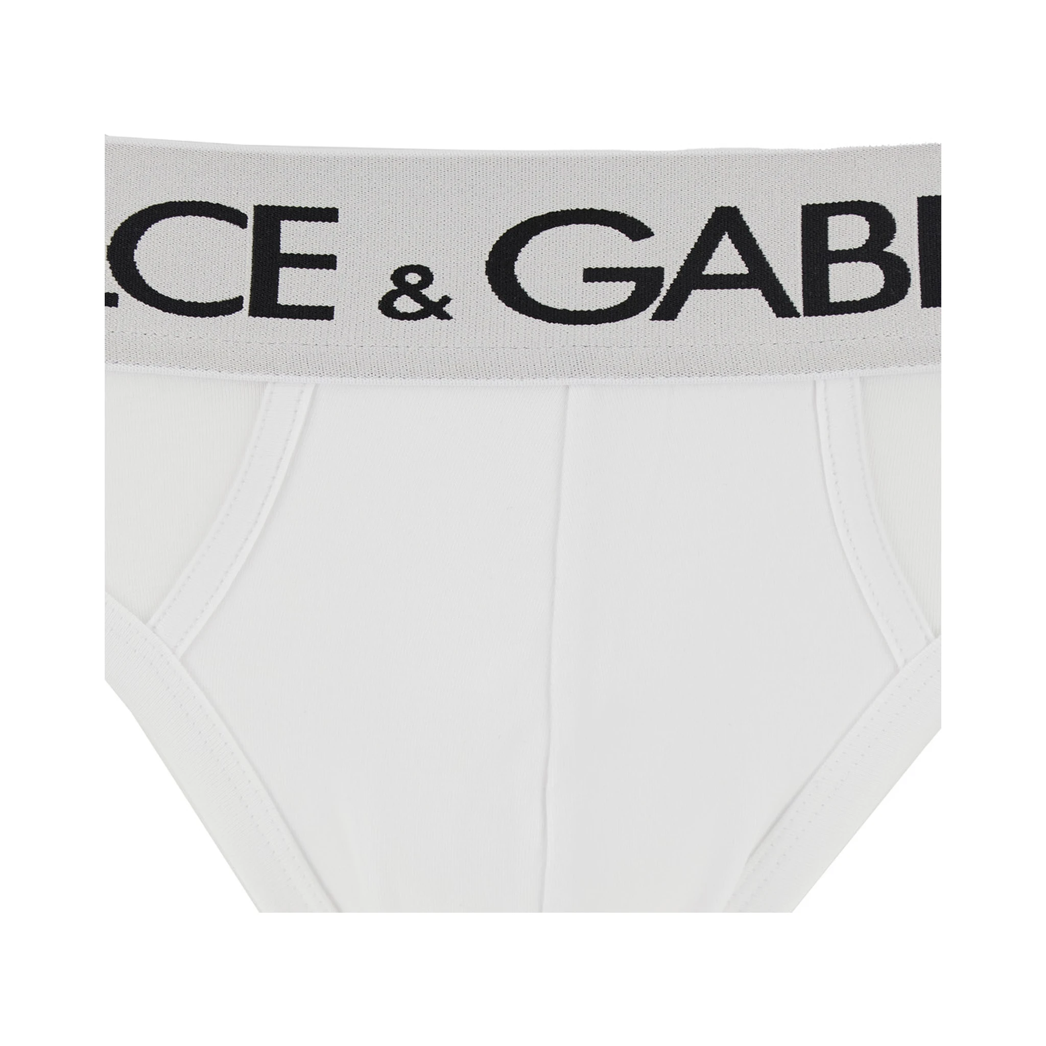 White Briefs with Elastic Waist and Logo Lettering in Cotton Man