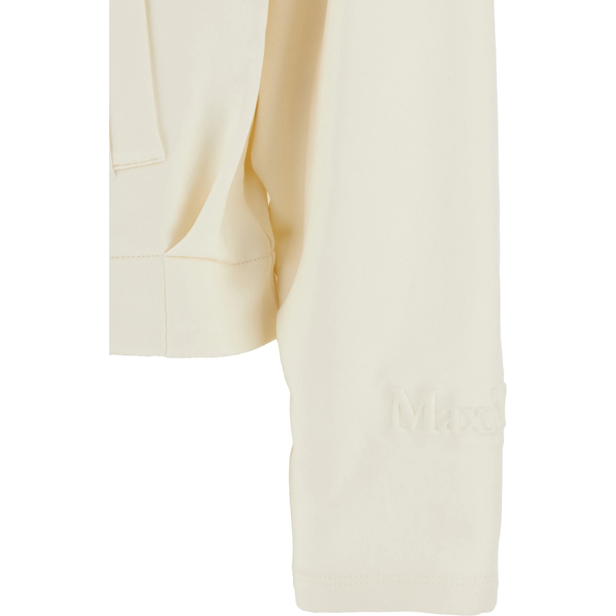 Argenta White Sweatshirt with Front Zip Closure and Classic Collar in Silk and Cotton Blend Woman