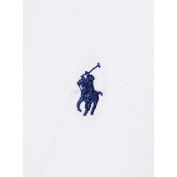 White Crewneck T-Shirt with Contrasting Logo Embrodery in Cotton Woman