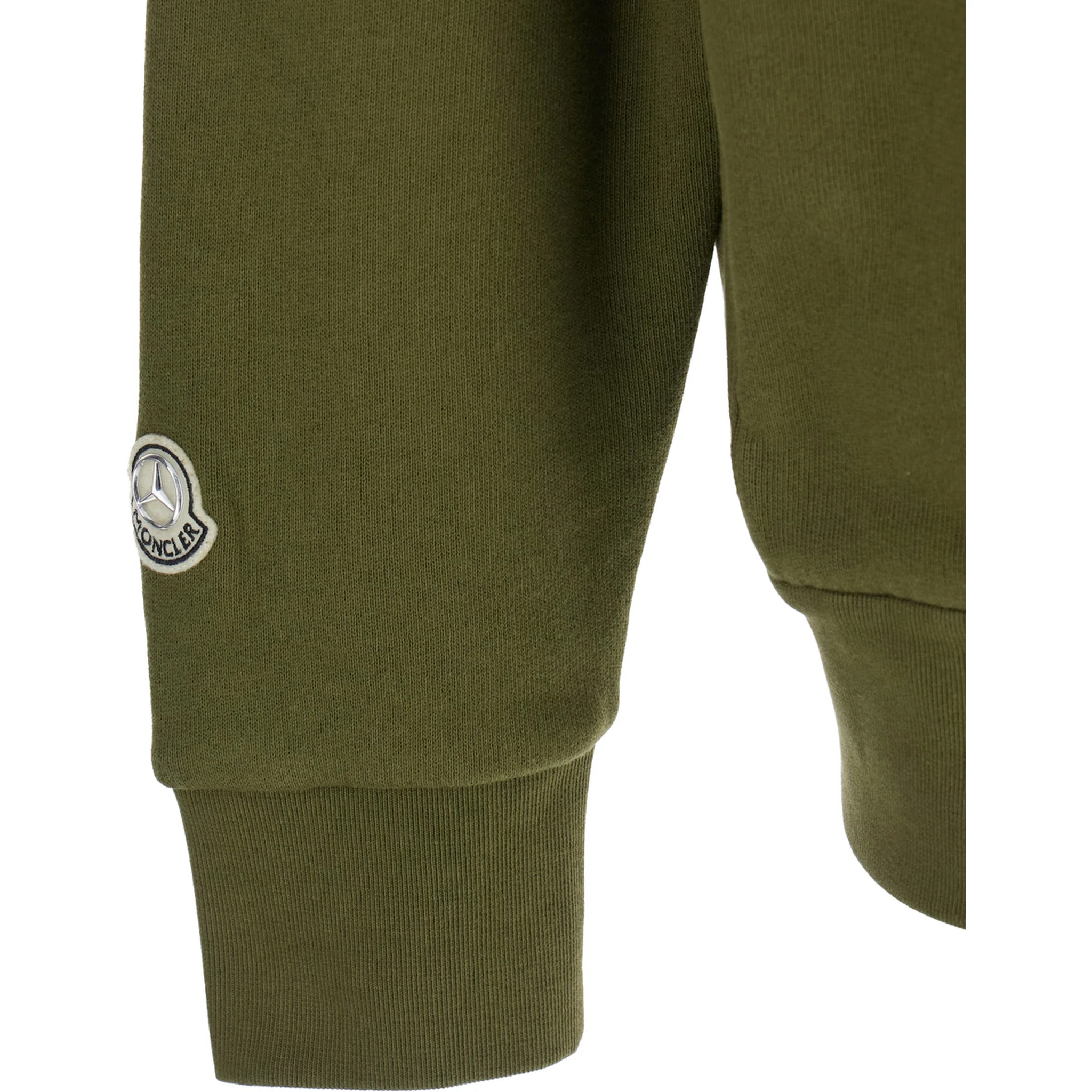 Green Sweatshirt with Monogram Embroidery on the Front and Logo Patch on the Sleeve in Cotton Jersey Man