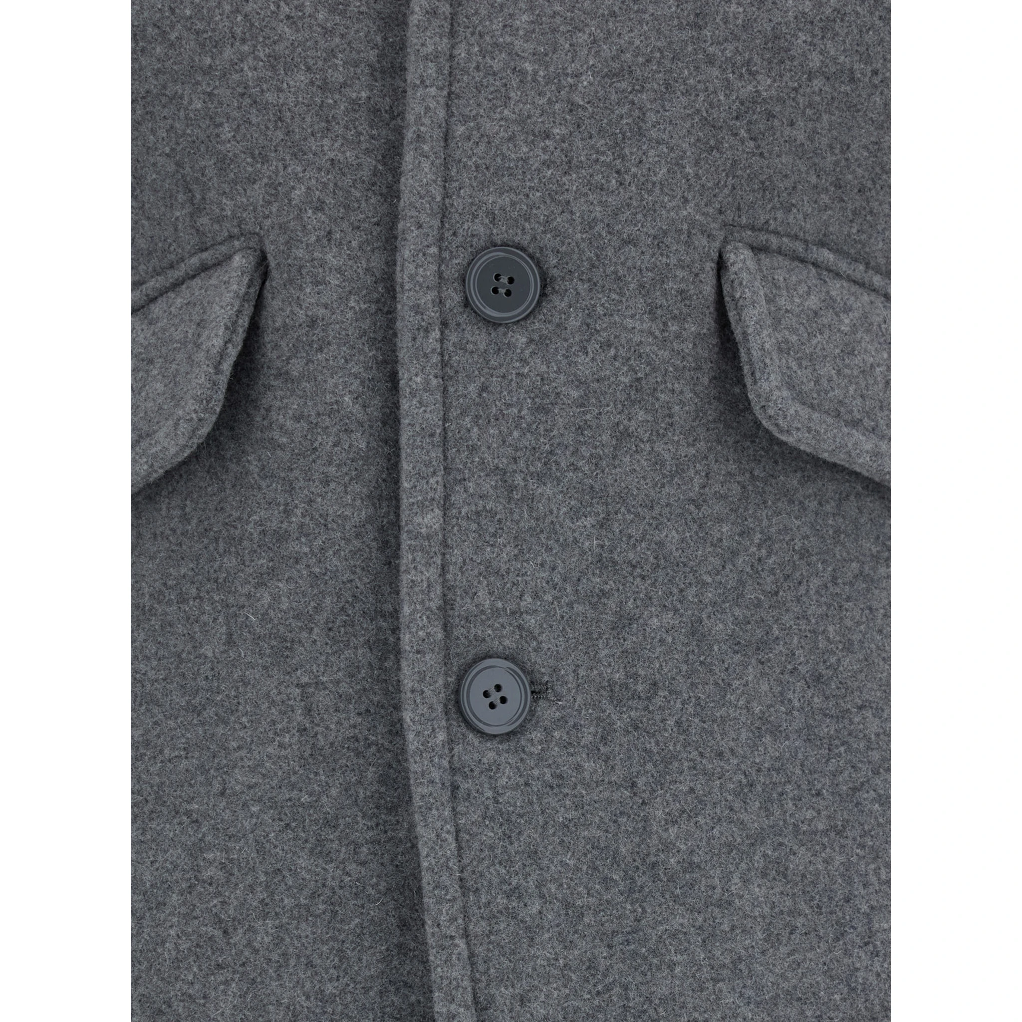 Grey Jacket with Notched Revers and Dropped Shoulders in Wool Blend Boy