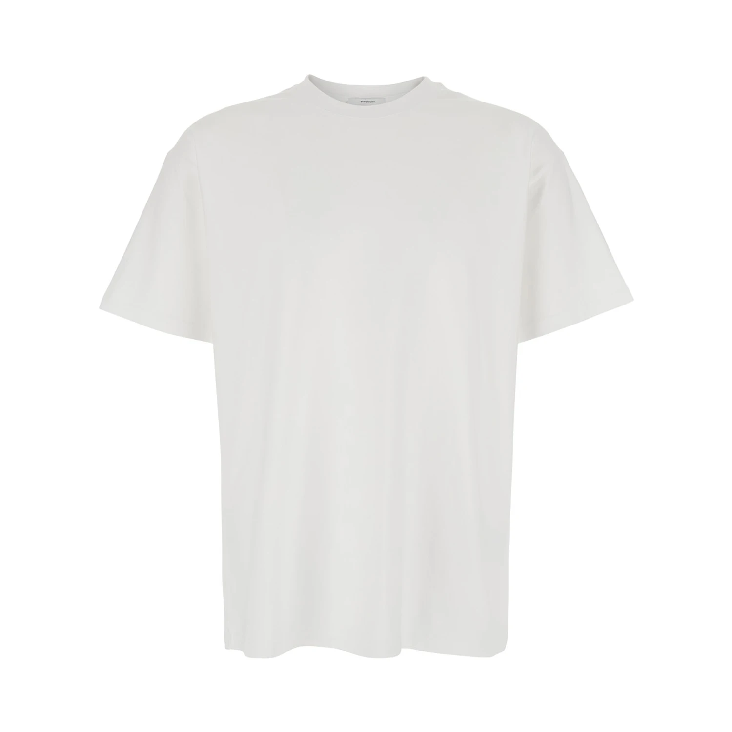 White Crewneck T-Shirt with Logo Lettering on the Rear in Cotton Man