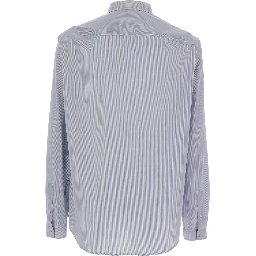 قميص أزرق فاتح بياقة كلاسيكية ونقشة مخططة بالكامل من القطن الرجالي