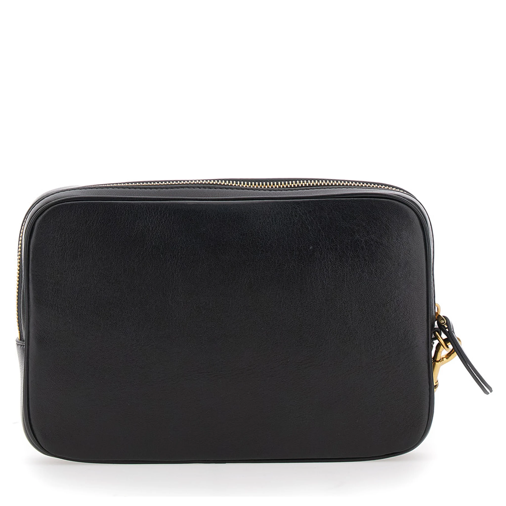 Viva Superstar Black Clutch with Removable Wrist Strap and Maxi VLogo on the Front in Leather Man