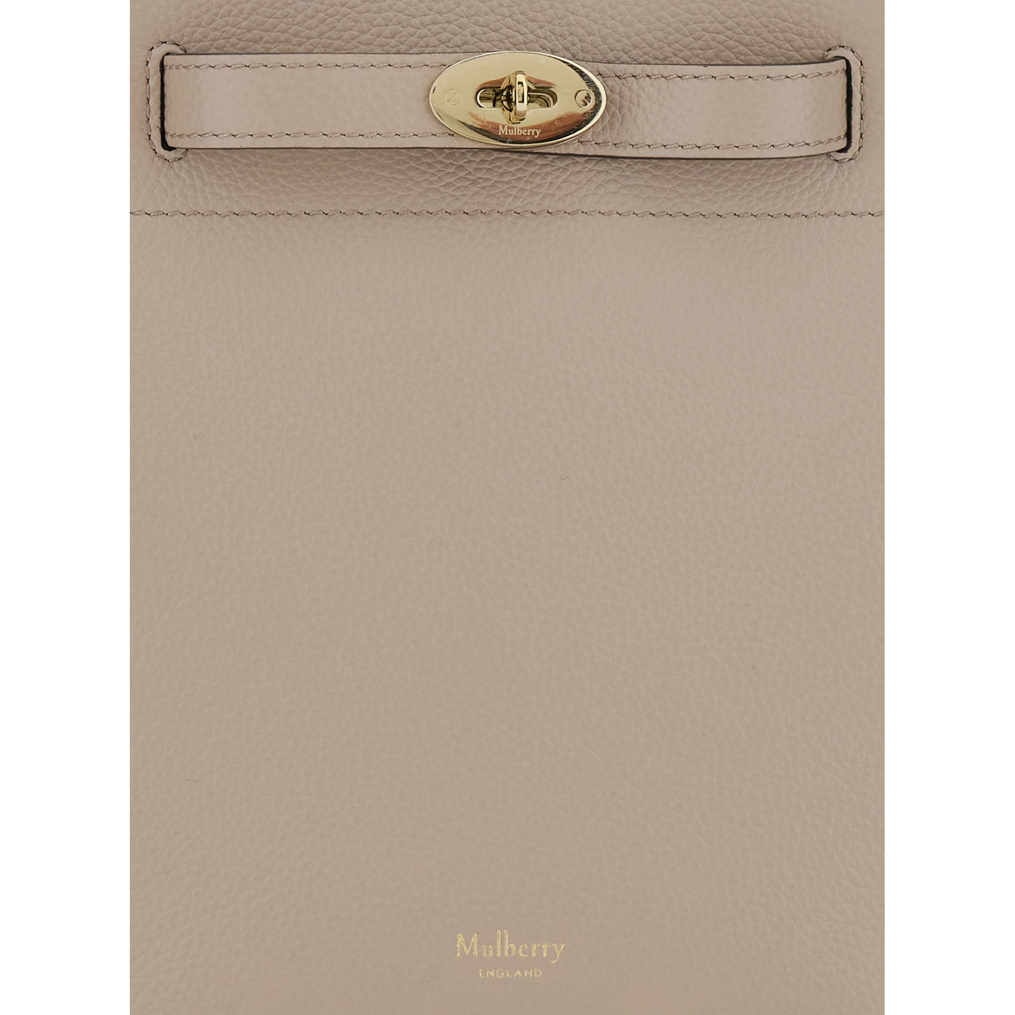 Small Islington Beige Bucket Bag with Twist Lock Closure in Hammered Leather Woman