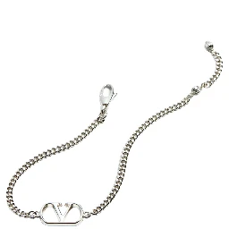 Metallic Bracelet with Chunky Chain-Link Design and VLogo in Bronze Man