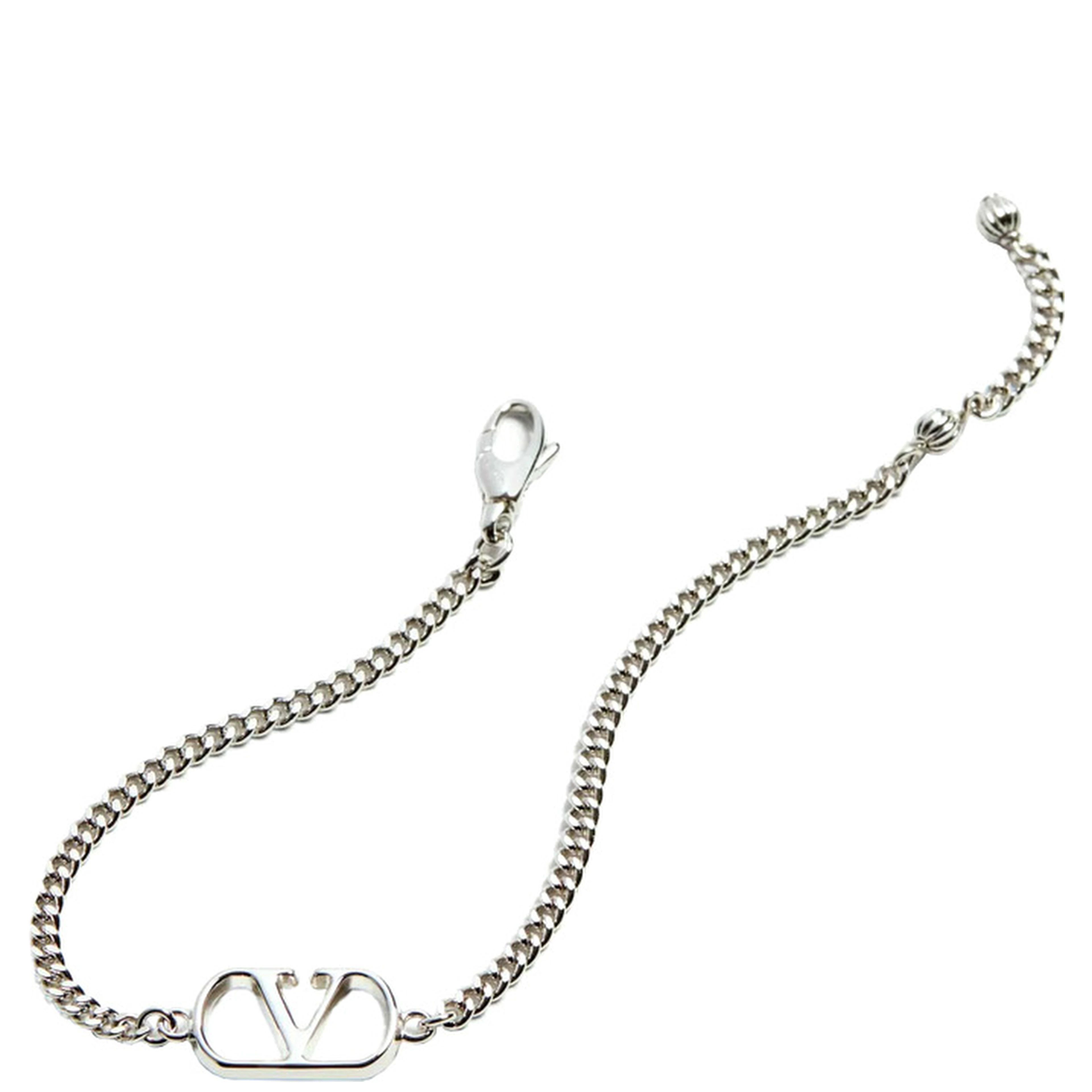 Metallic Bracelet with Chunky Chain-Link Design and VLogo in Bronze Man