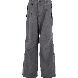 Grey Pants with Belt Loops in Cotton Man