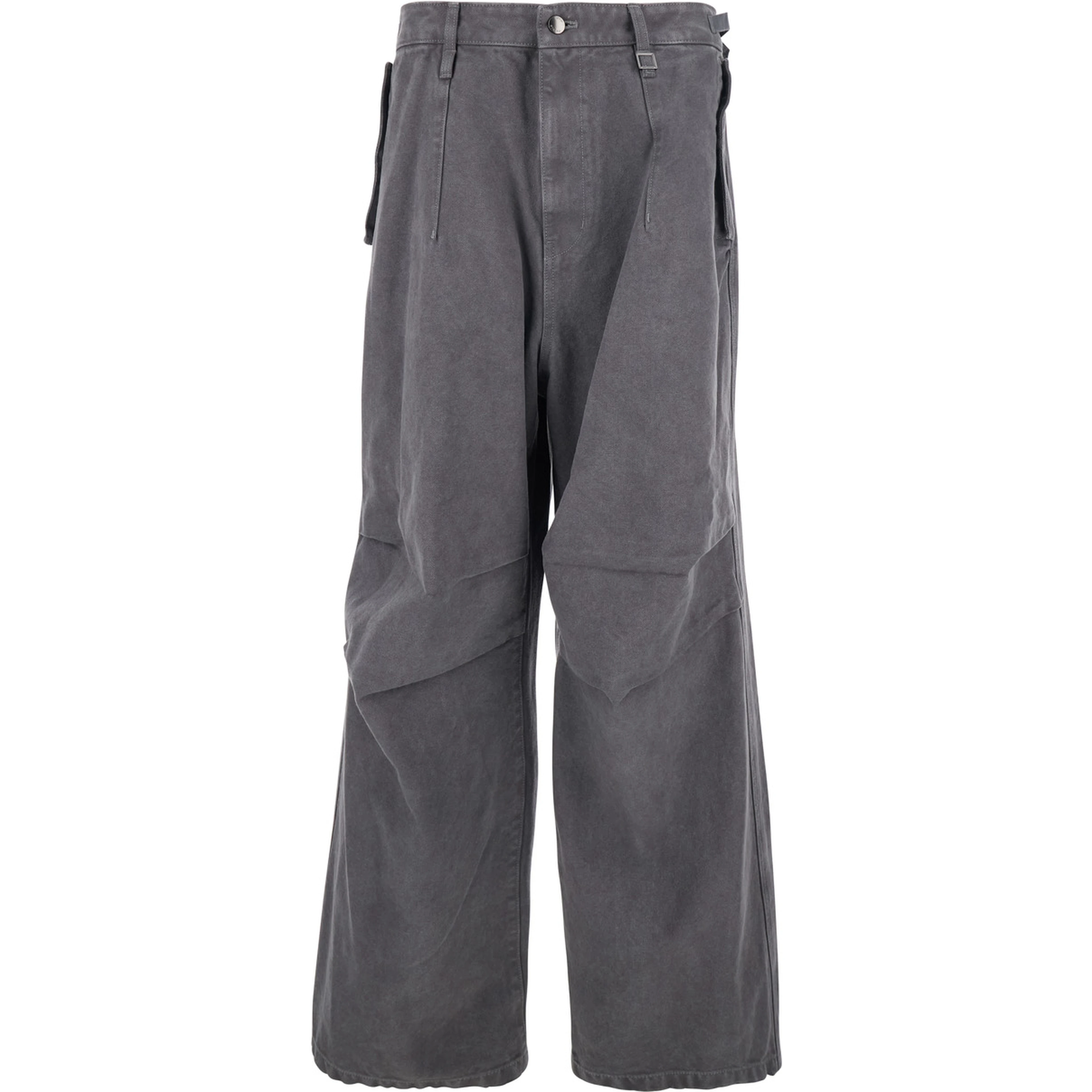Grey Pants with Belt Loops in Cotton Man