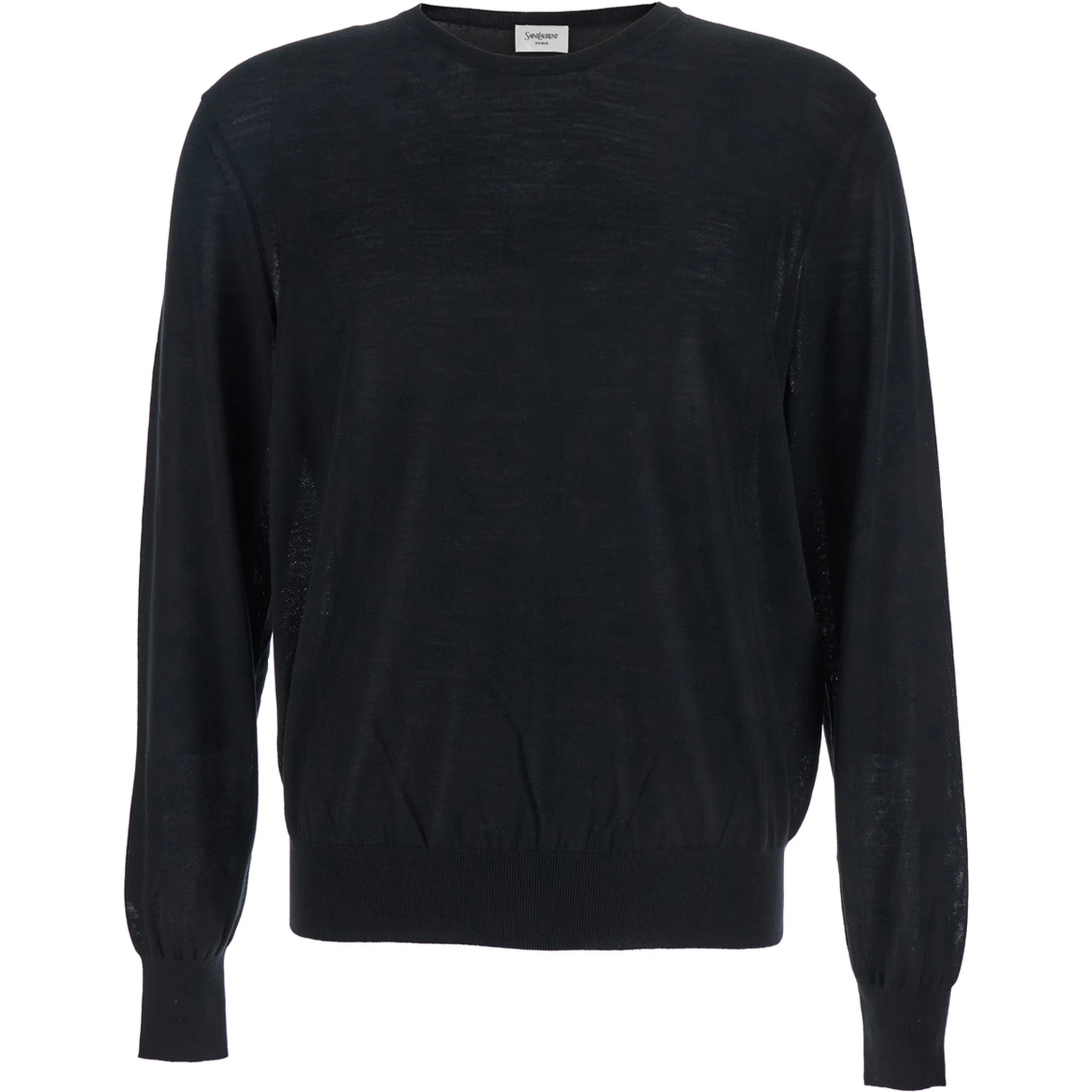 Black Crewneck Sweater with Cassandre in Cashmere Man