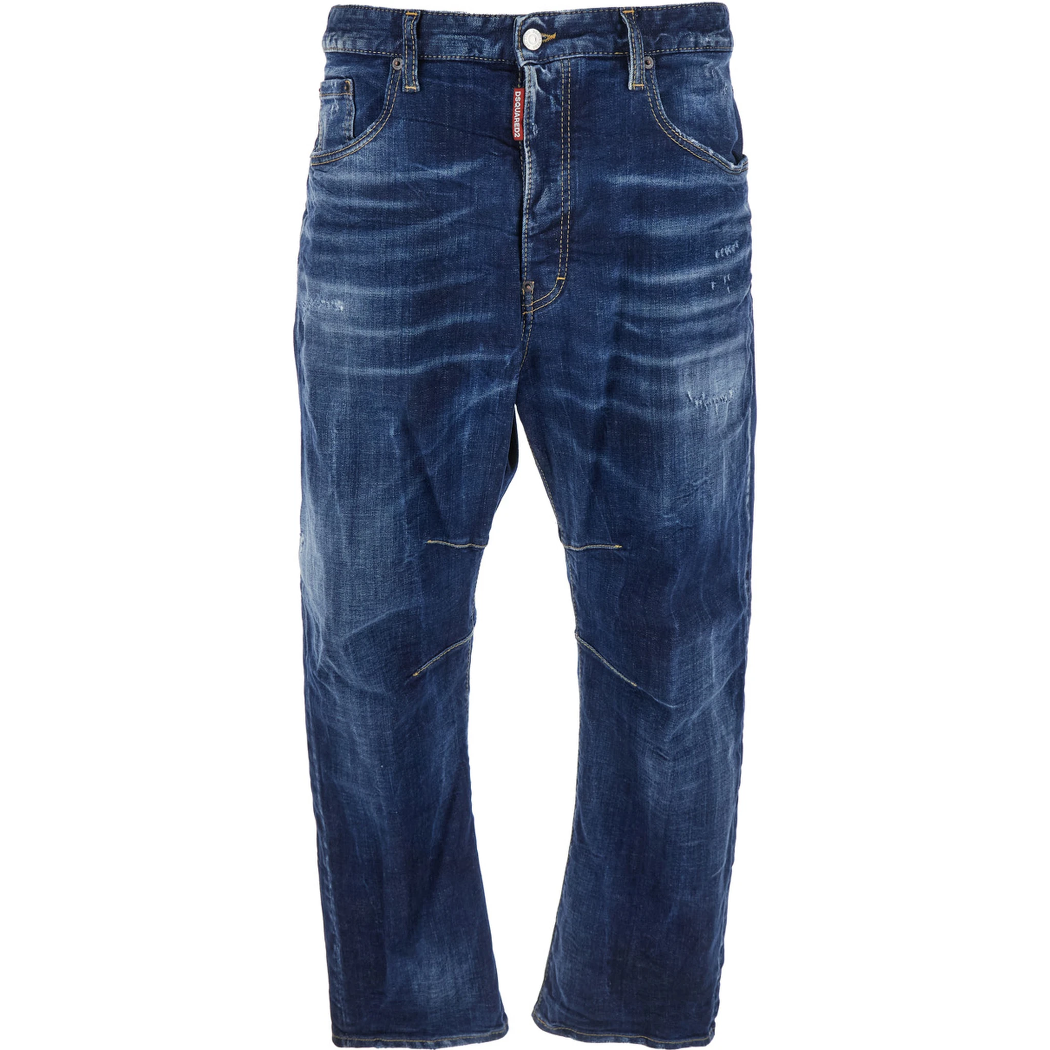 Ducati x D2 Blue Jeans with Logo Patch on the Rear and Belt Loops in Denim Man