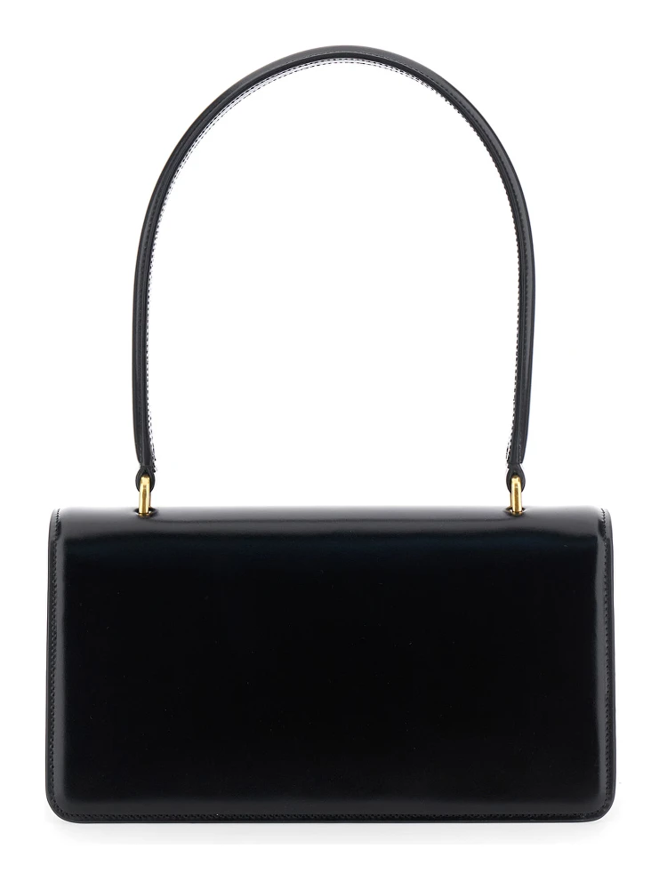 Vain Black Shoulder Strap with VLogo Plaque on the Front and One Top Handle in Leather Woman alternative