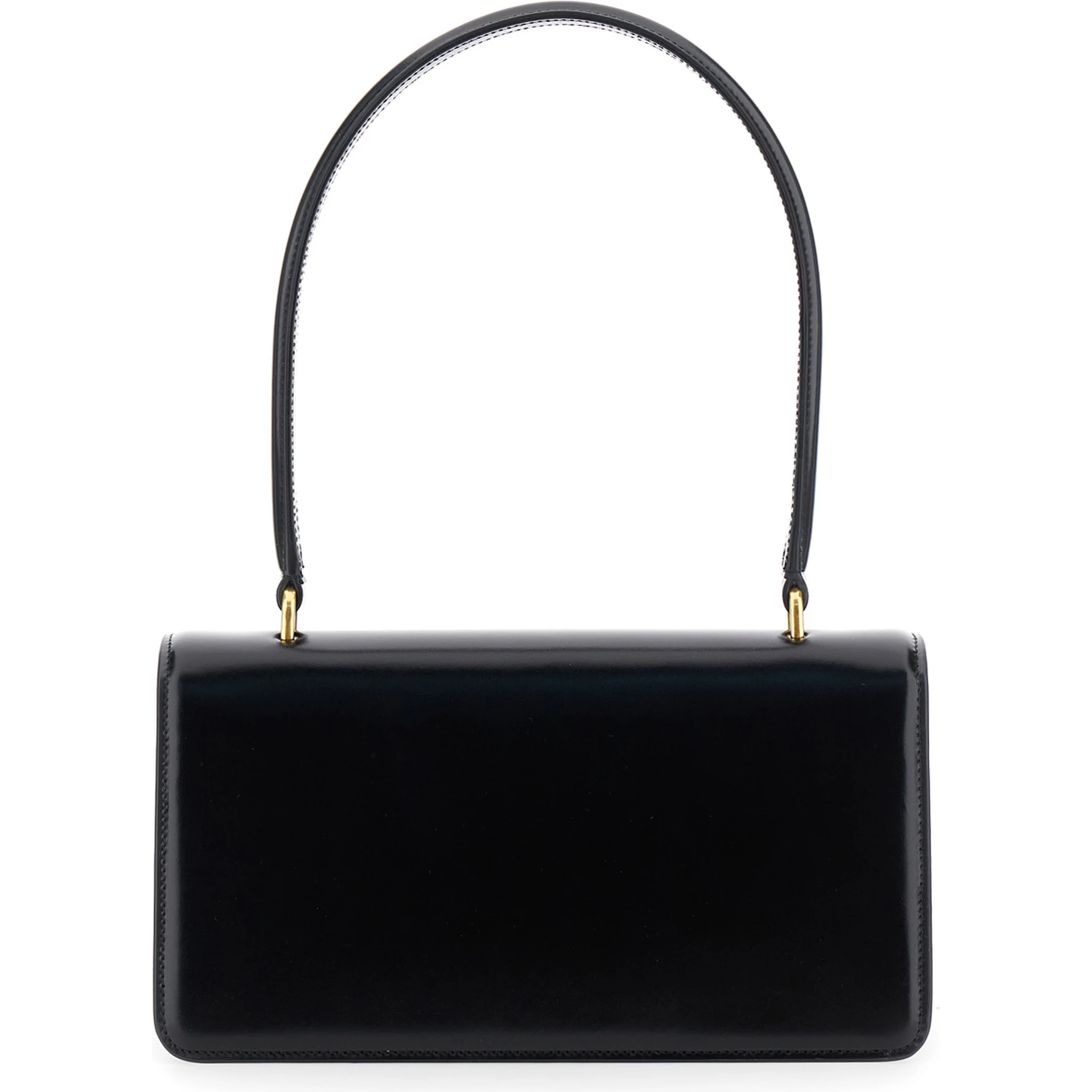 Vain Black Shoulder Strap with VLogo Plaque on the Front and One Top Handle in Leather Woman