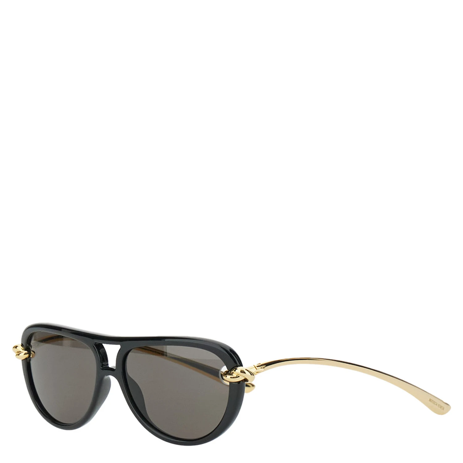 Black Sunglasses with Cut-Out Motif on the Temples and Knot Detail on the Temples in Acetate Woman