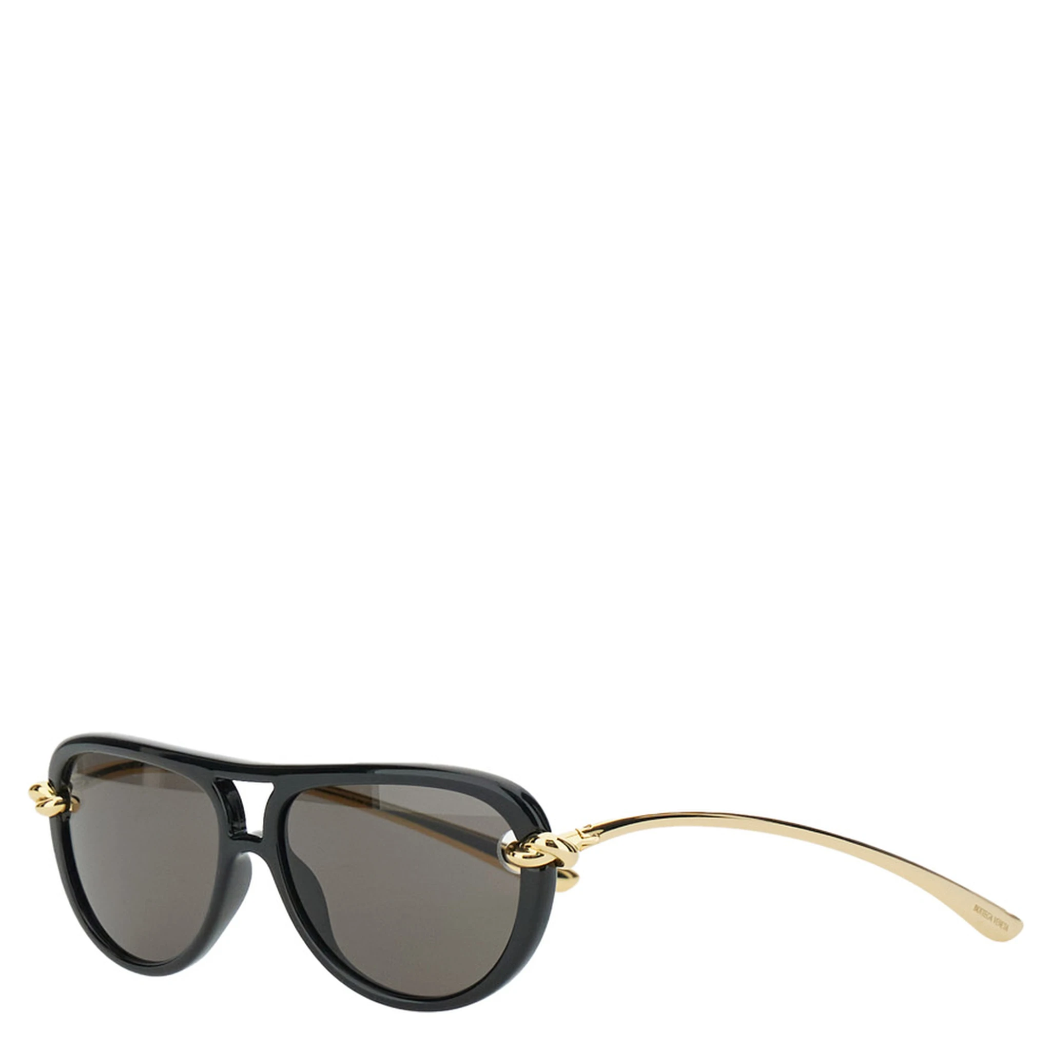 Black Sunglasses with Cut-Out Motif on the Temples and Knot Detail on the Temples in Acetate Woman