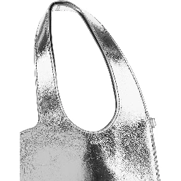 Heart Heart-Shaped Metallic Crossbody Bag with Logo Lettering on the Front and Cut-Out on the Handle in Leather Woman