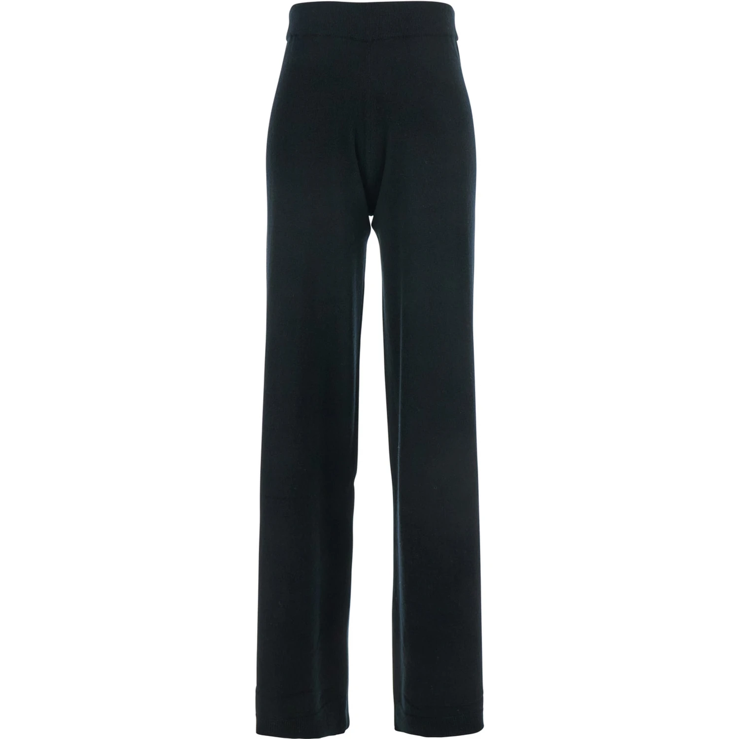 Black High Waisted Trousers in Cashmere and Wool Blend Woman