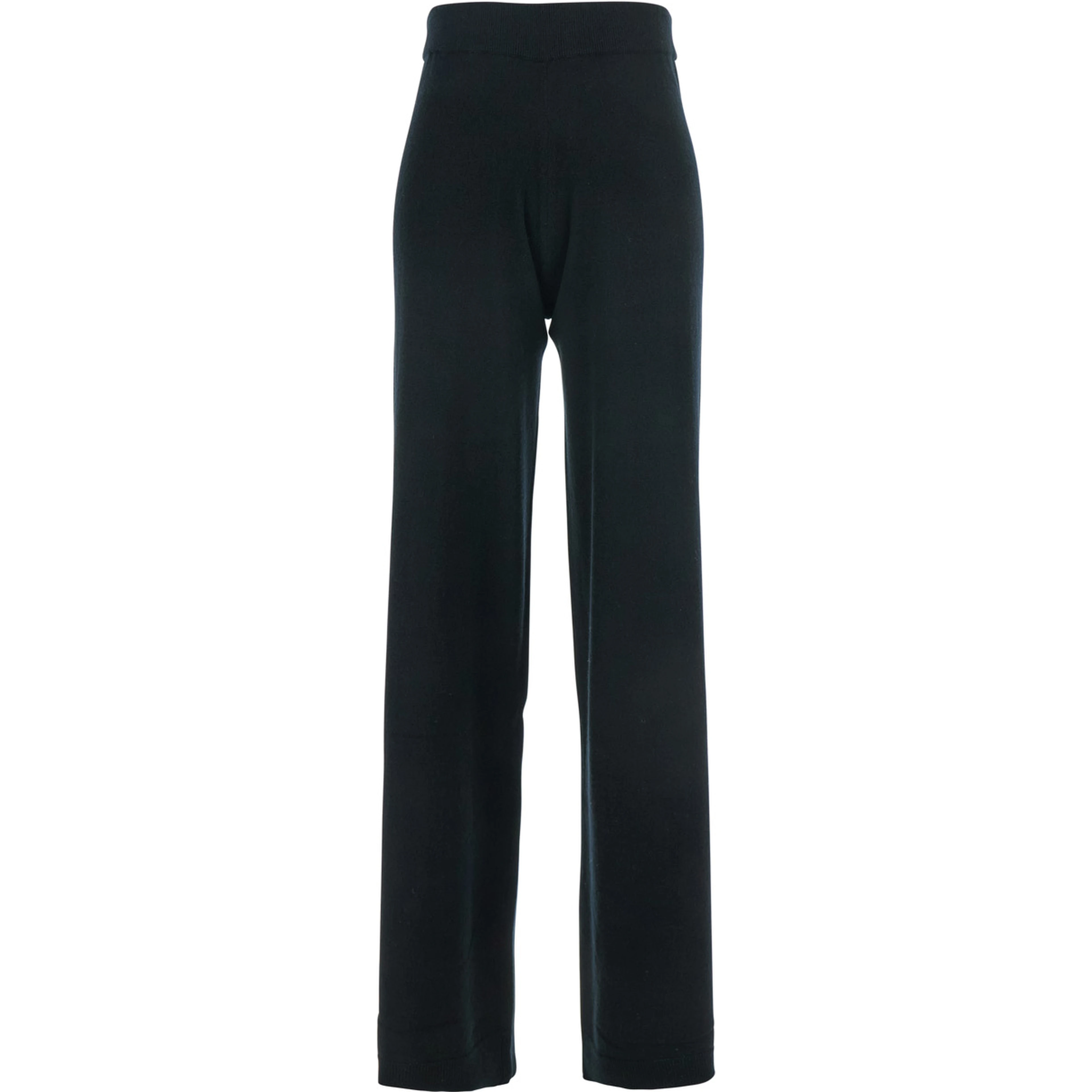 Black High Waisted Trousers in Cashmere and Wool Blend Woman