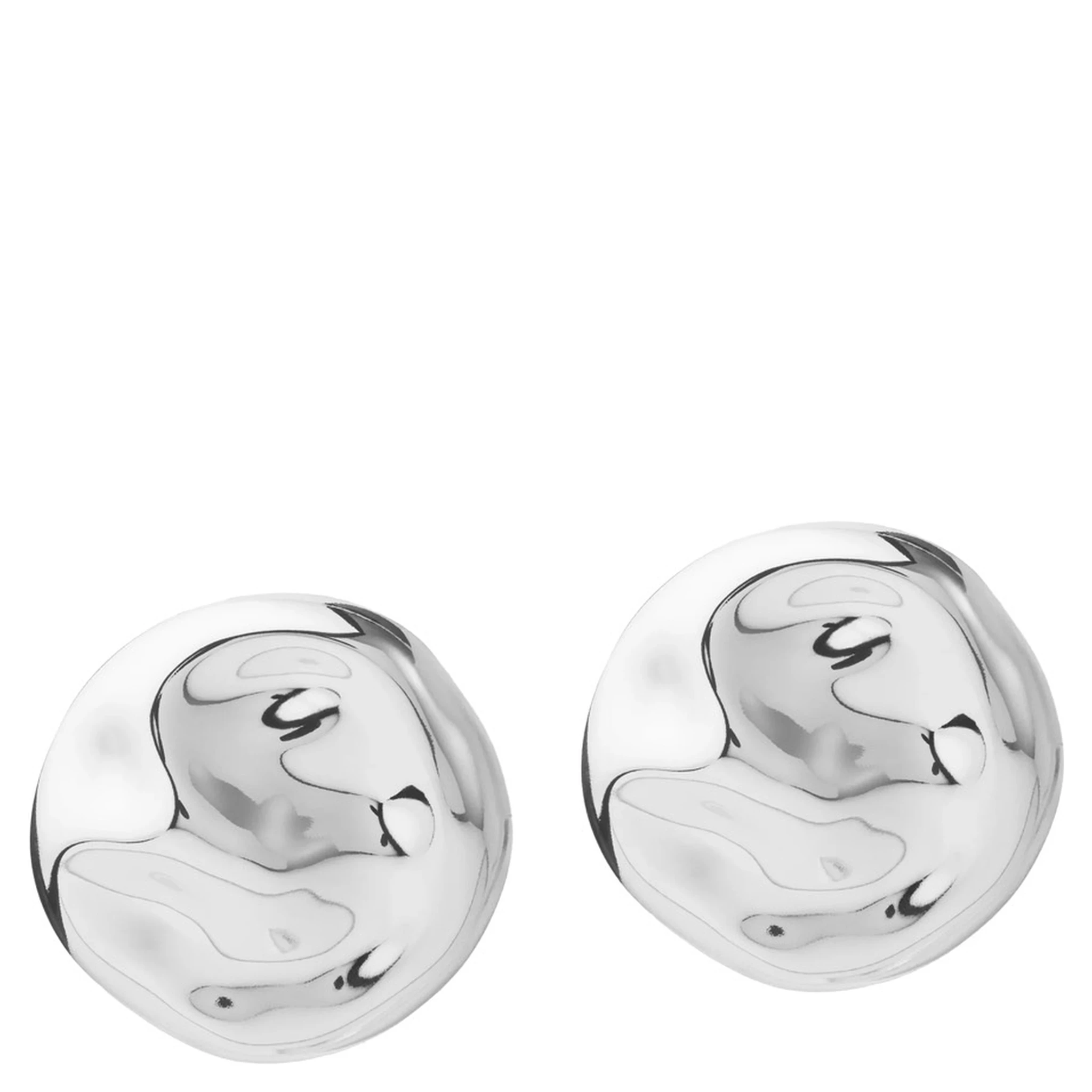 Mindy Metallic Earings with Circular Shape in Silver Plated Btonze Woman