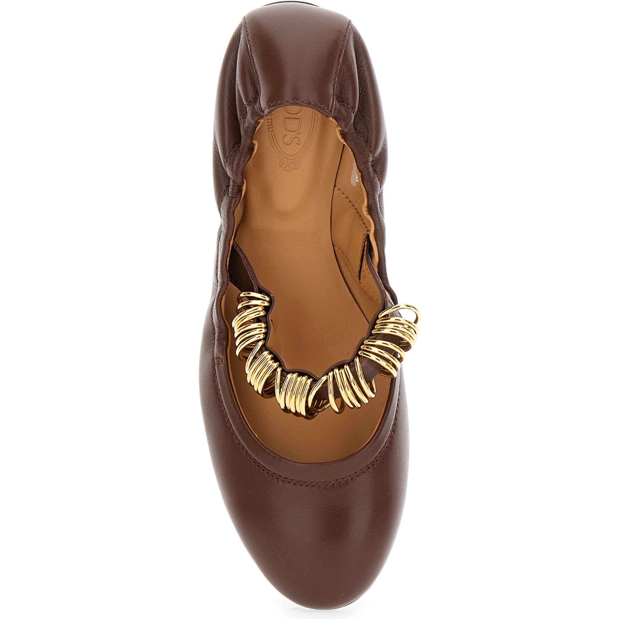 Dee Brown Ballerinas with Decorative Rings on the Front in Leather Woman