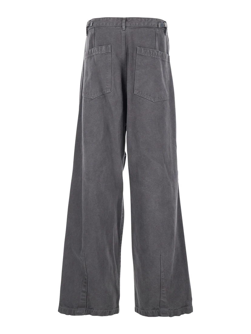 Grey Pants with Belt Loops in Cotton Man