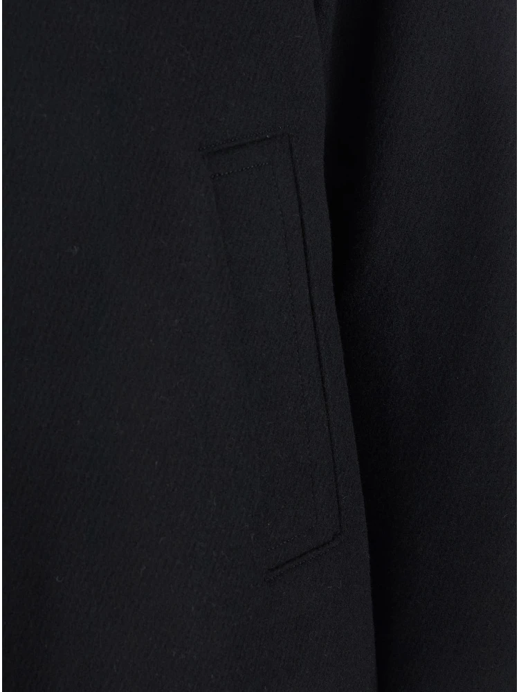 Regards Black Jacket with Front Zip Closure in Wool Blend Man alternative