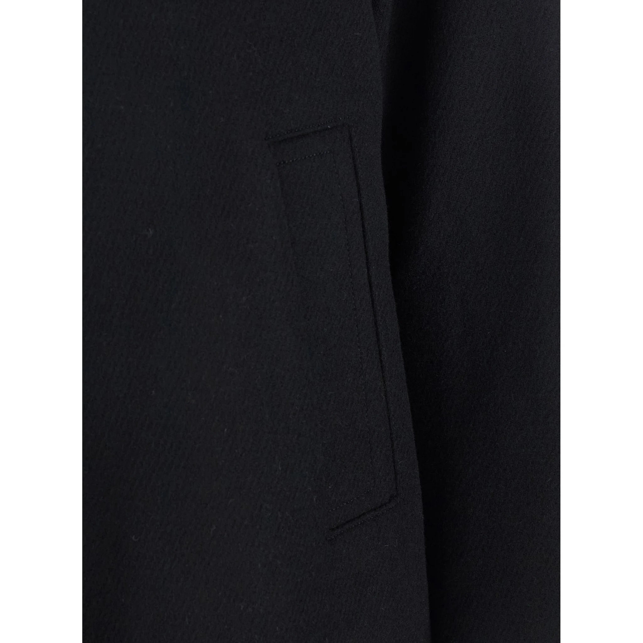Regards Black Jacket with Front Zip Closure in Wool Blend Man