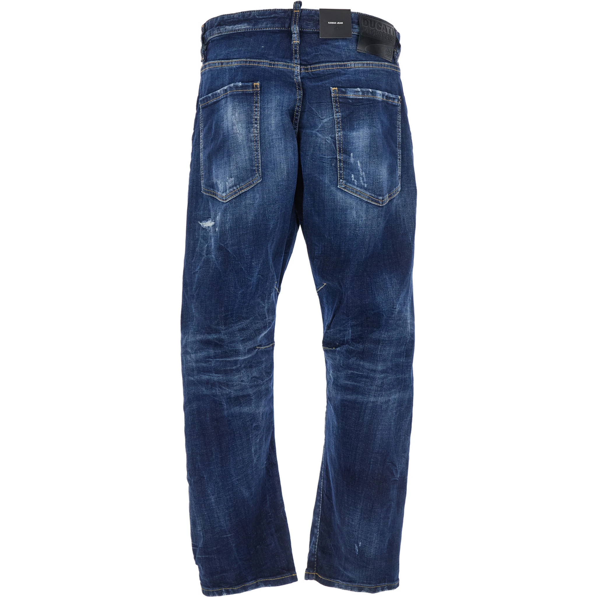 Ducati x D2 Blue Jeans with Logo Patch on the Rear and Belt Loops in Denim Man