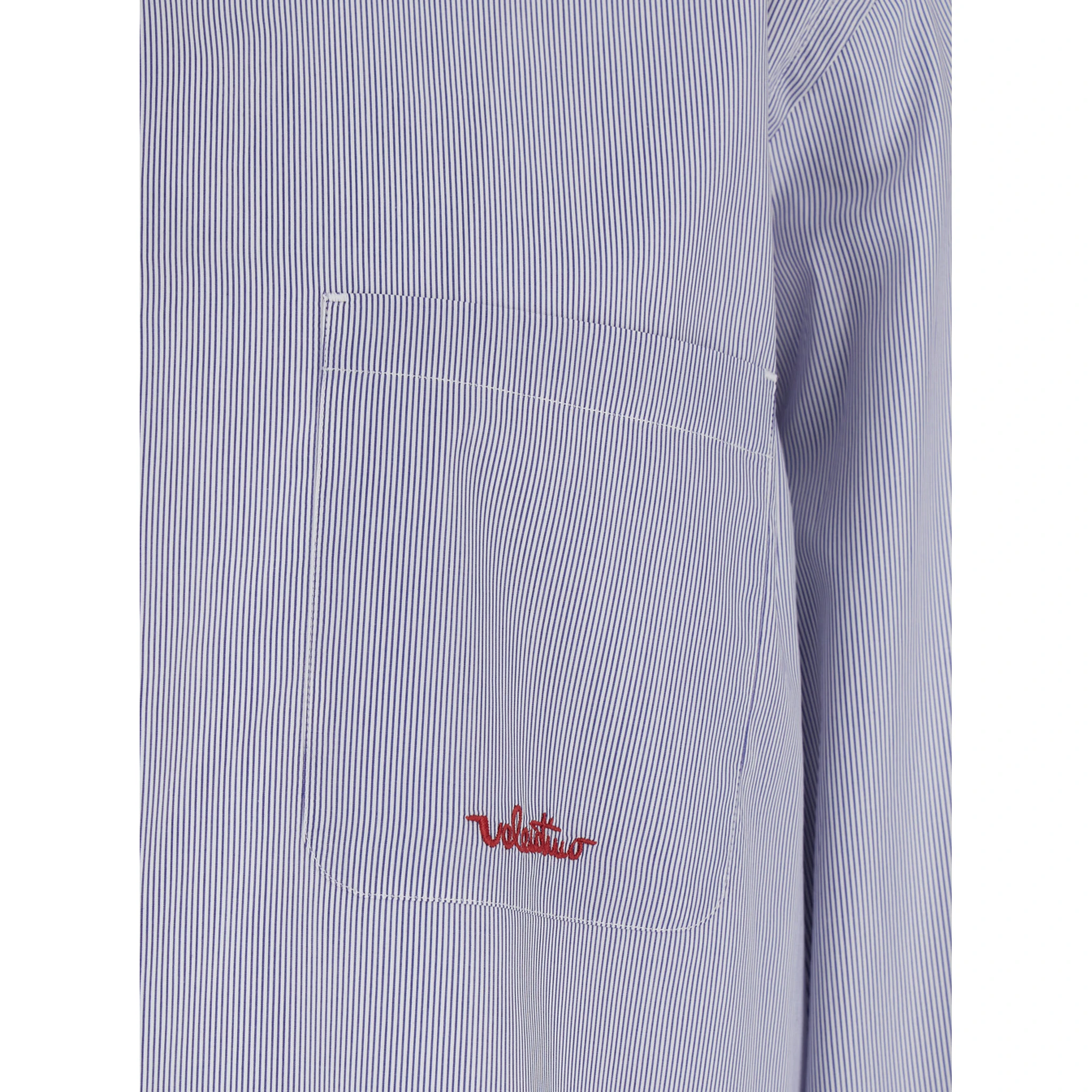 قميص أزرق فاتح بياقة كلاسيكية ونقشة مخططة بالكامل من القطن الرجالي