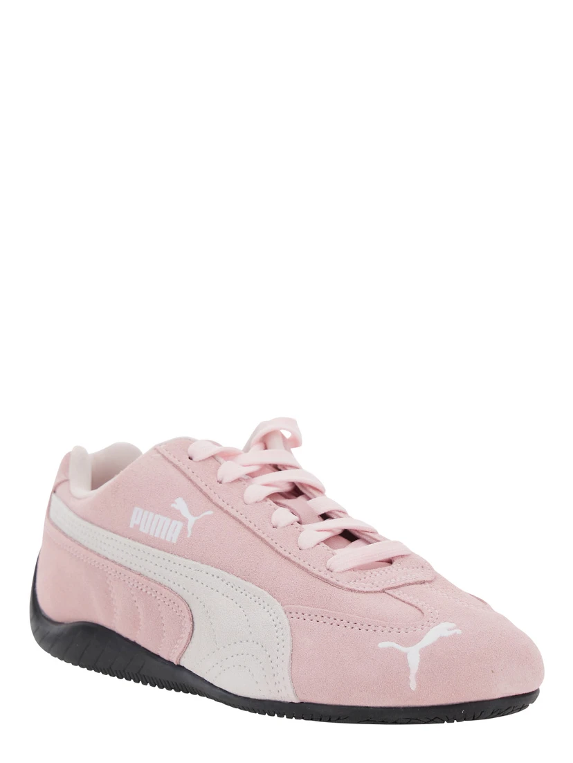 Speedcat Pink Sneakers with Logo Print on the Side and Logo Lettering on the Side in Suede Unisex