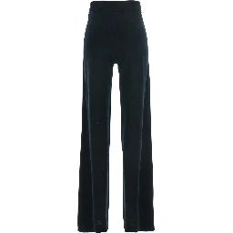Black High Waisted Trousers in Cashmere and Wool Blend Woman