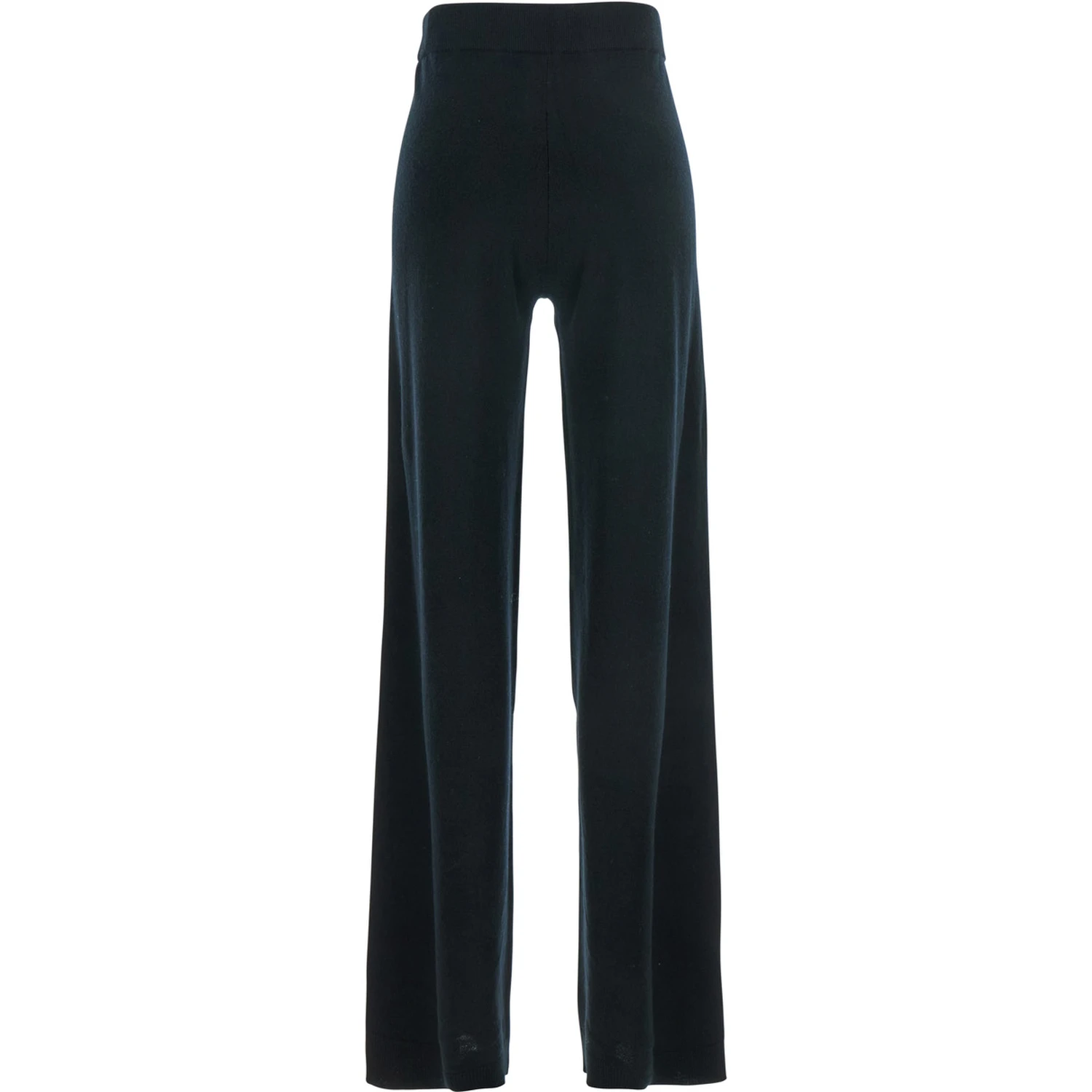 Black High Waisted Trousers in Cashmere and Wool Blend Woman