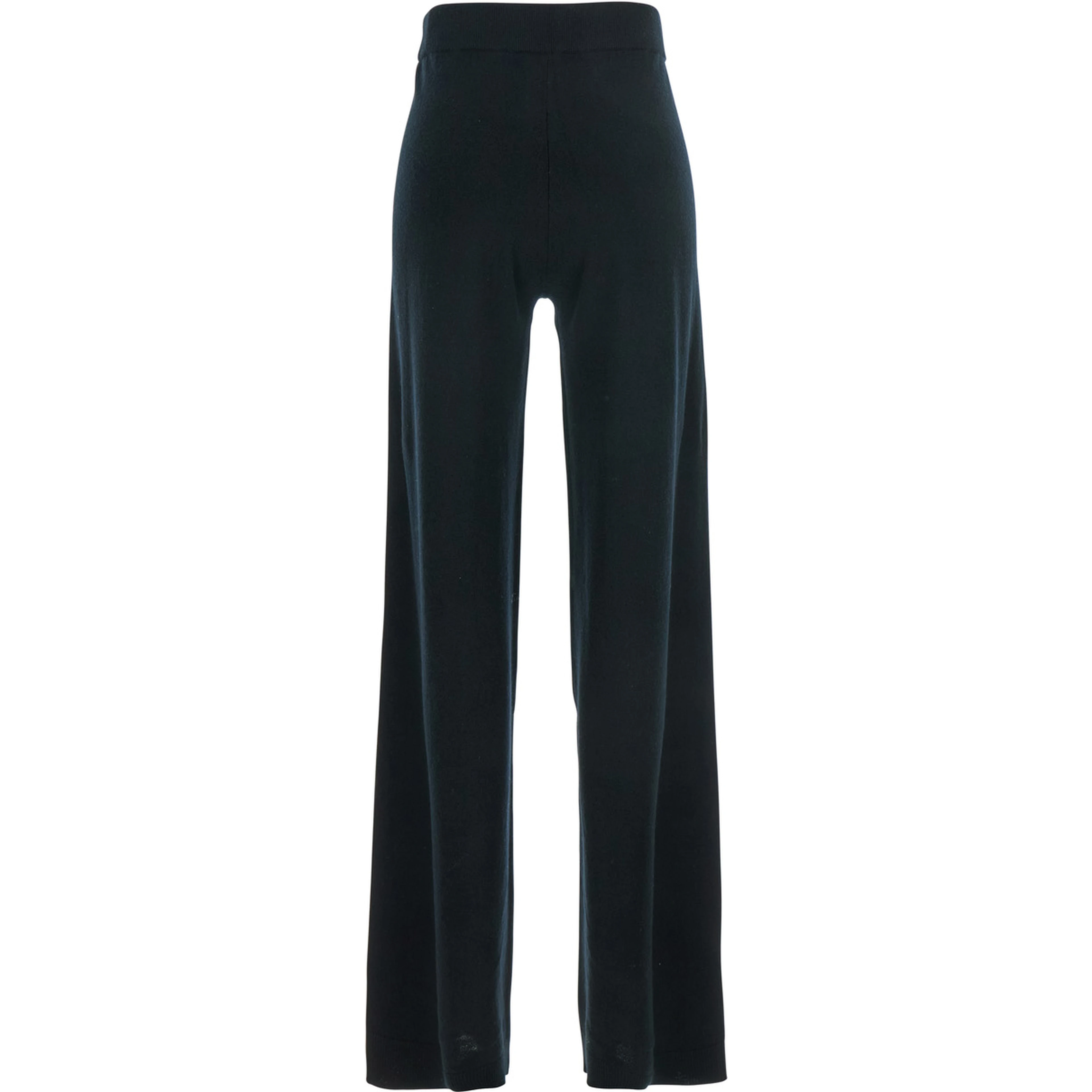Black High Waisted Trousers in Cashmere and Wool Blend Woman