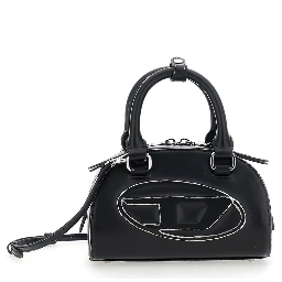 Dome Black Handbags with Oval D Logo on the Front in Eco Leather Woman