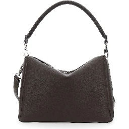 Lui Large Brown Shoulder Bag with Removable Strap in Leather Man