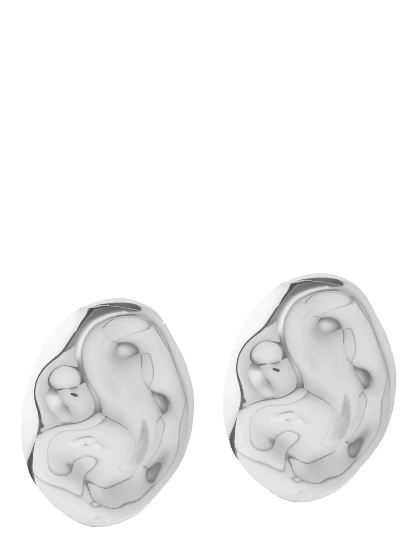 Mindy Metallic Earings with Circular Shape in Silver Plated Btonze Woman