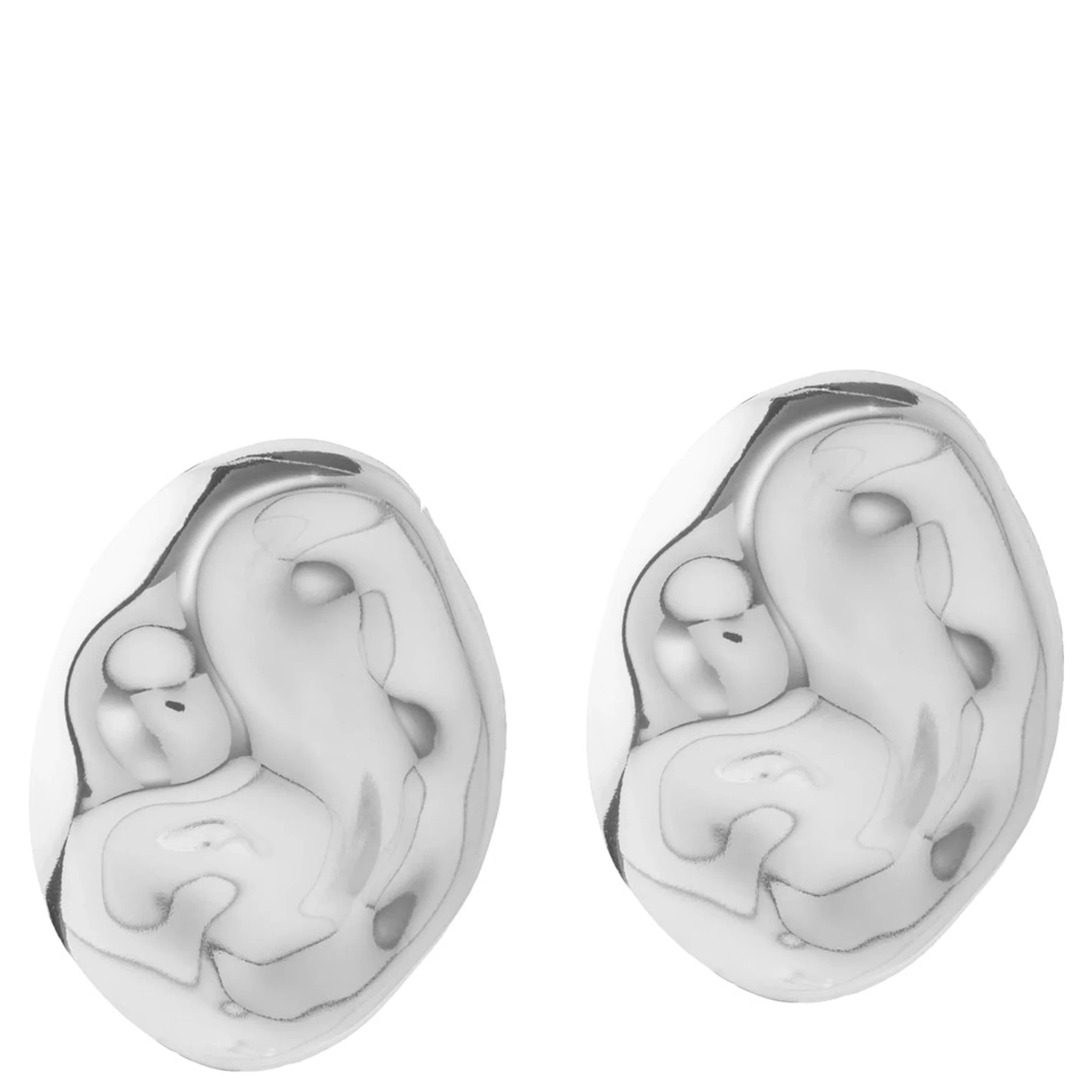 Mindy Metallic Earings with Circular Shape in Silver Plated Btonze Woman