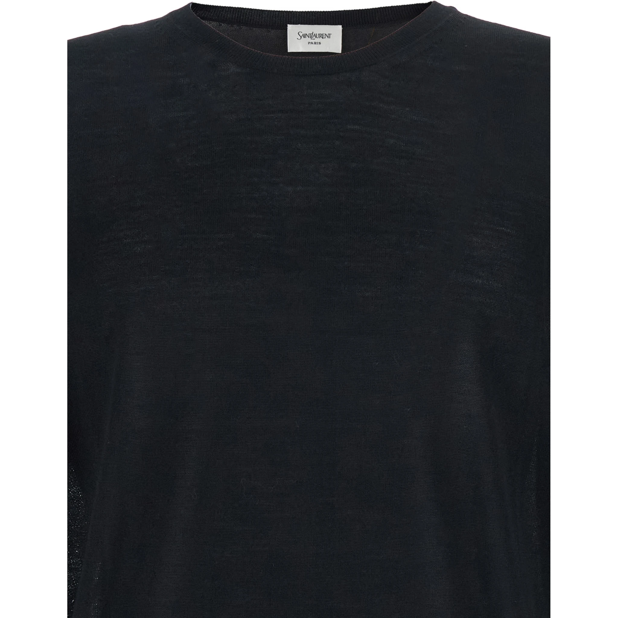 Black Crewneck Sweater with Cassandre in Cashmere Man