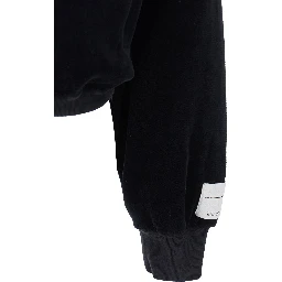 Black Sweatshirt with Fixed Hood and Logo Patch on the Sleeve in Cotton Blend Woman