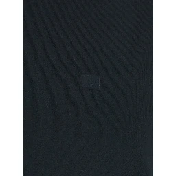 Black Long-Sleeved T-Shirt with Tone-on-Tone Logo on the Front in Cotton Woman