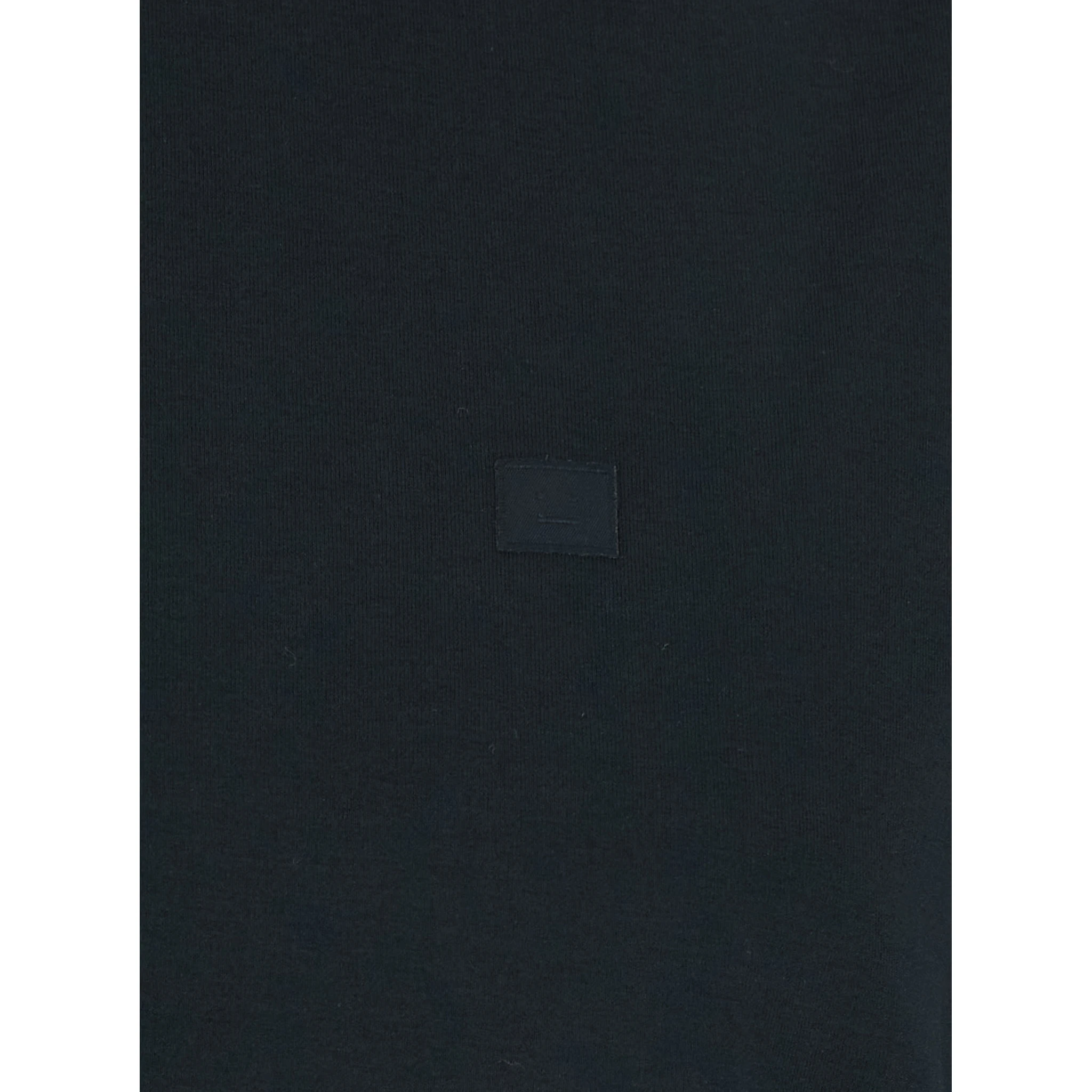 Black Long-Sleeved T-Shirt with Tone-on-Tone Logo on the Front in Cotton Woman