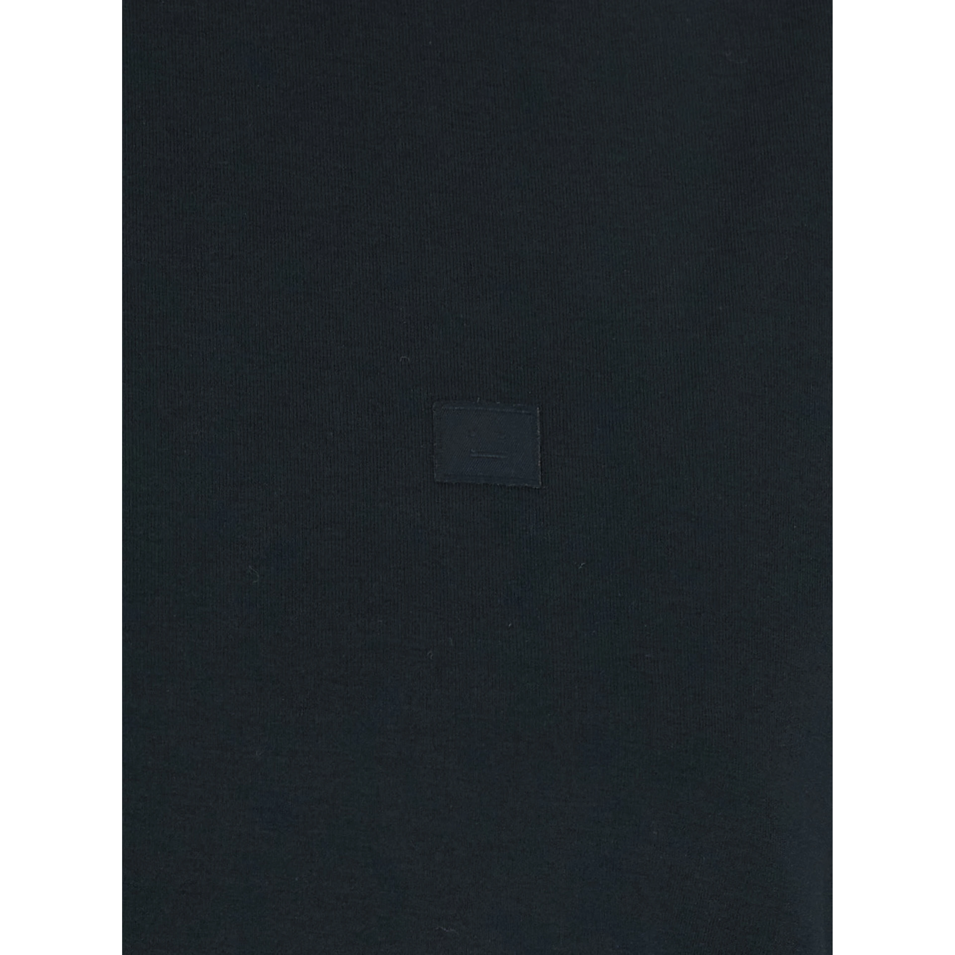 Black Long-Sleeved T-Shirt with Tone-on-Tone Logo on the Front in Cotton Woman