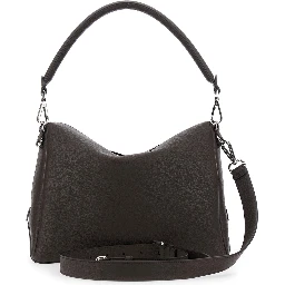 Lui Large Brown Shoulder Bag with Removable Strap in Leather Man