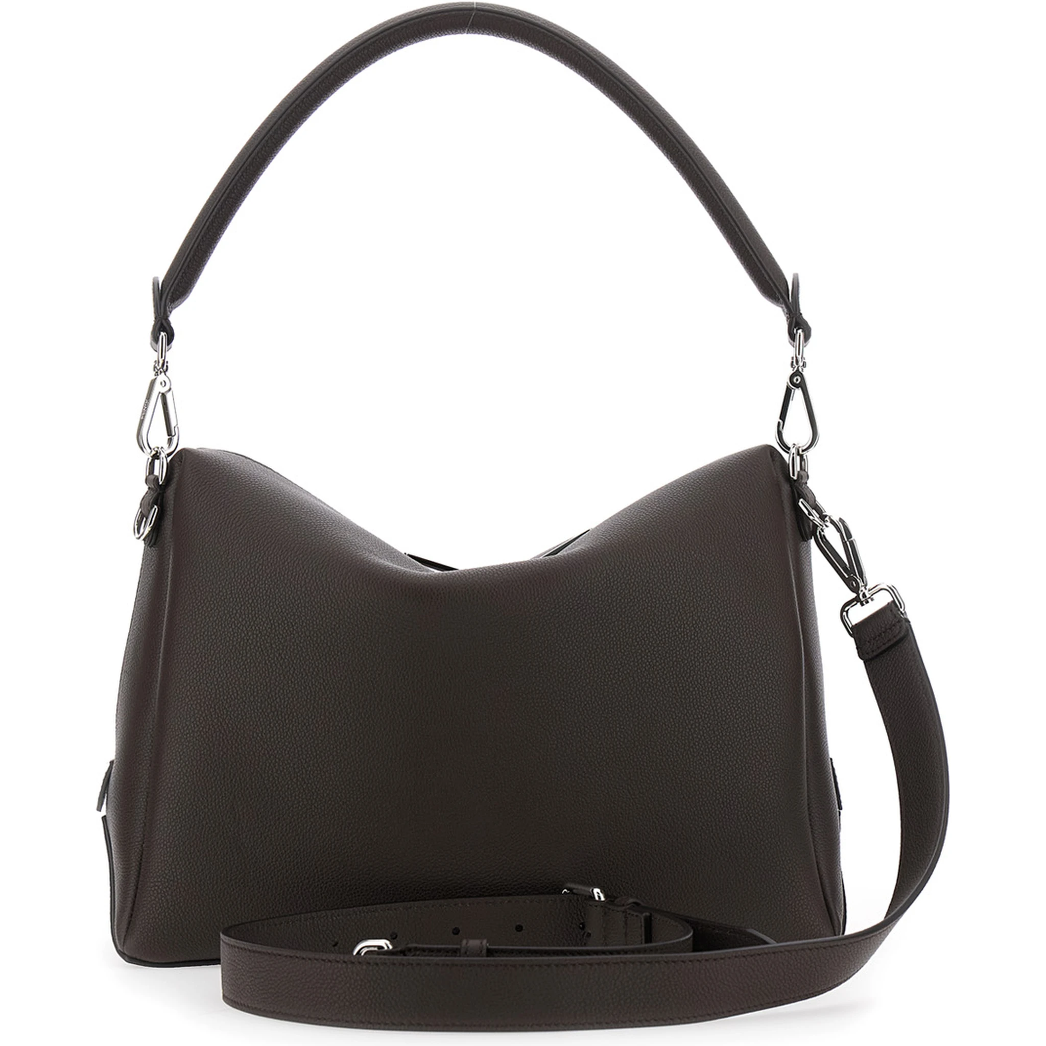 Lui Large Brown Shoulder Bag with Removable Strap in Leather Man