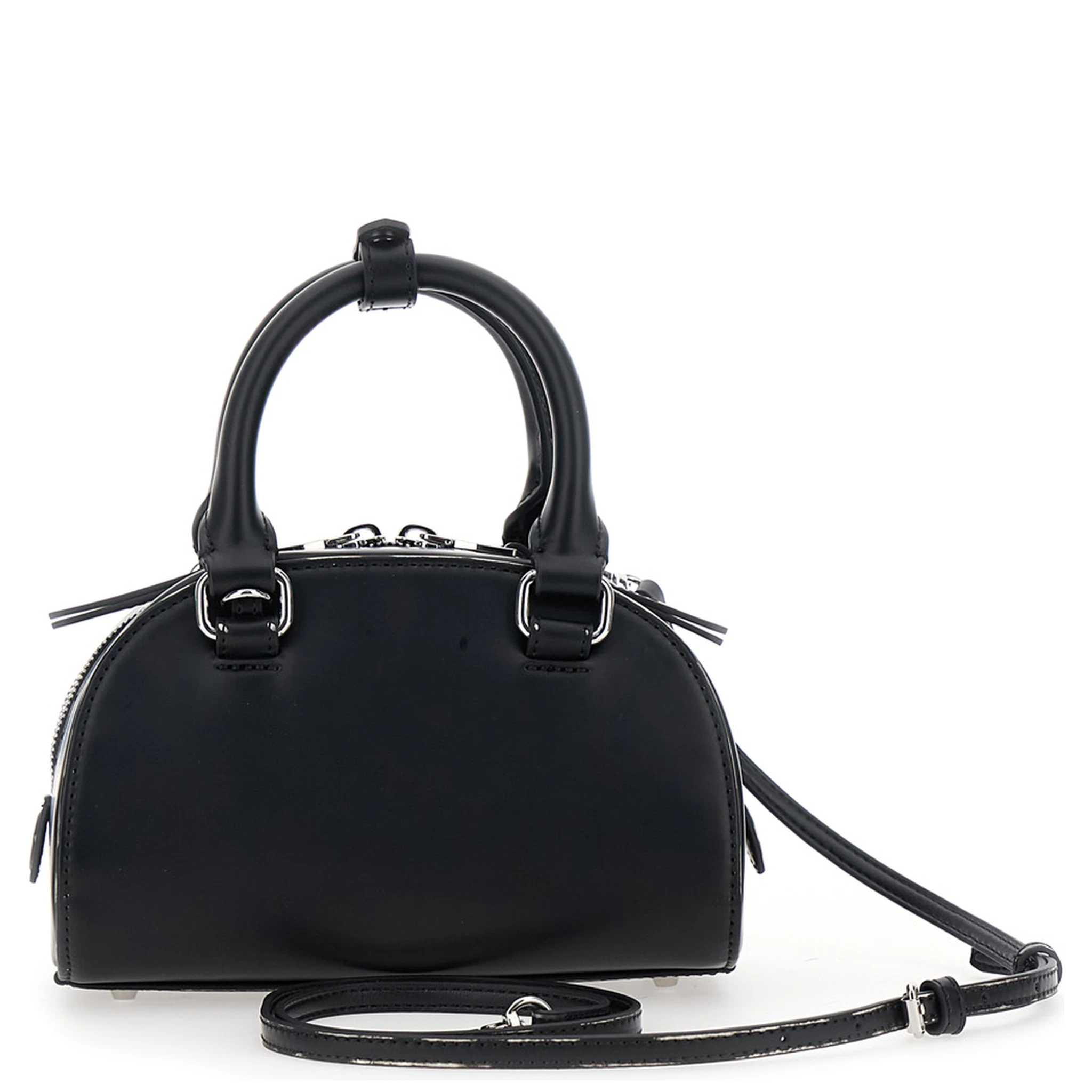 Dome Black Handbags with Oval D Logo on the Front in Eco Leather Woman
