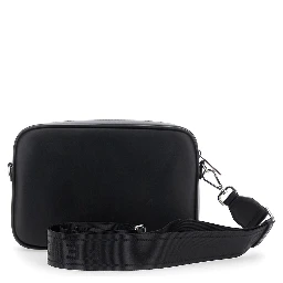 “Camera Case” Black Crossbody Bag with FF Motif in Leather Man
