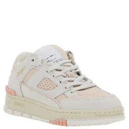 Area Lo Pink Low Top Sneakers with Logo Patch on the Tongue and Chunky Sole in Leather Woman