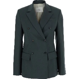 Soho Grey Double-Breasted Jacket with Notched Revers in Wool Blend Woman