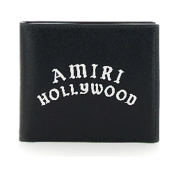 Bi-Fold Wallwt with Logo Lettering on the Front in Leather Man