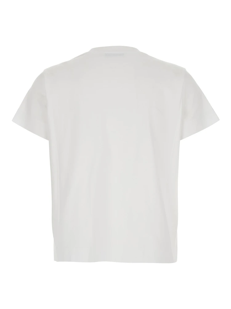 White T-Shirt with Lettering Logo on the Front in Cotton Woman alternative